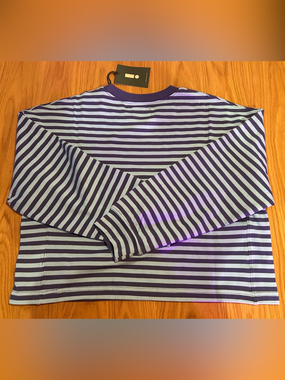 Daily Drills Striped Cotton Long Sleeve Malibu + Navy Blue Stripe Size XS/S NWT - Picture 2 of 7